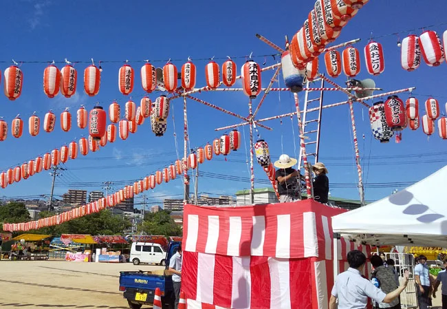 No.106 盆踊りの会場装飾用尺二堂島ビニール提灯を製作いたしました。