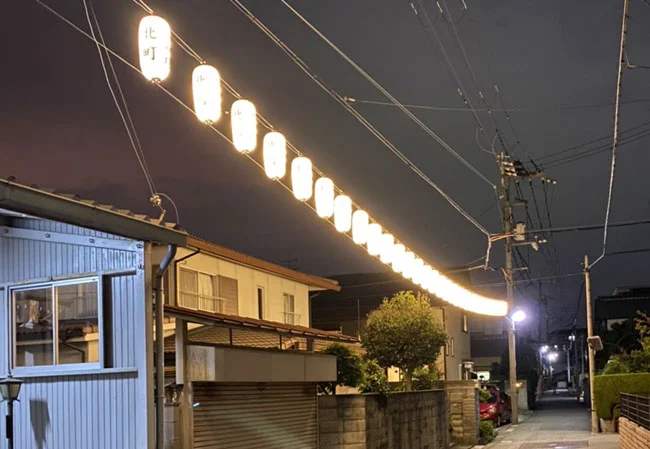 No.76 祭りの協賛用9号長型ビニール提灯を製作いたしました。